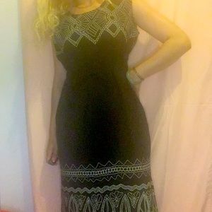 Vintage black ethnic print maxi dress**3/$20**